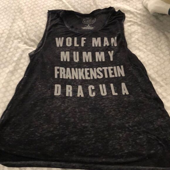 Monsters super soft burnout muscle tank top Sz S - perfect for Halloween!🎃 - Picture 1 of 3